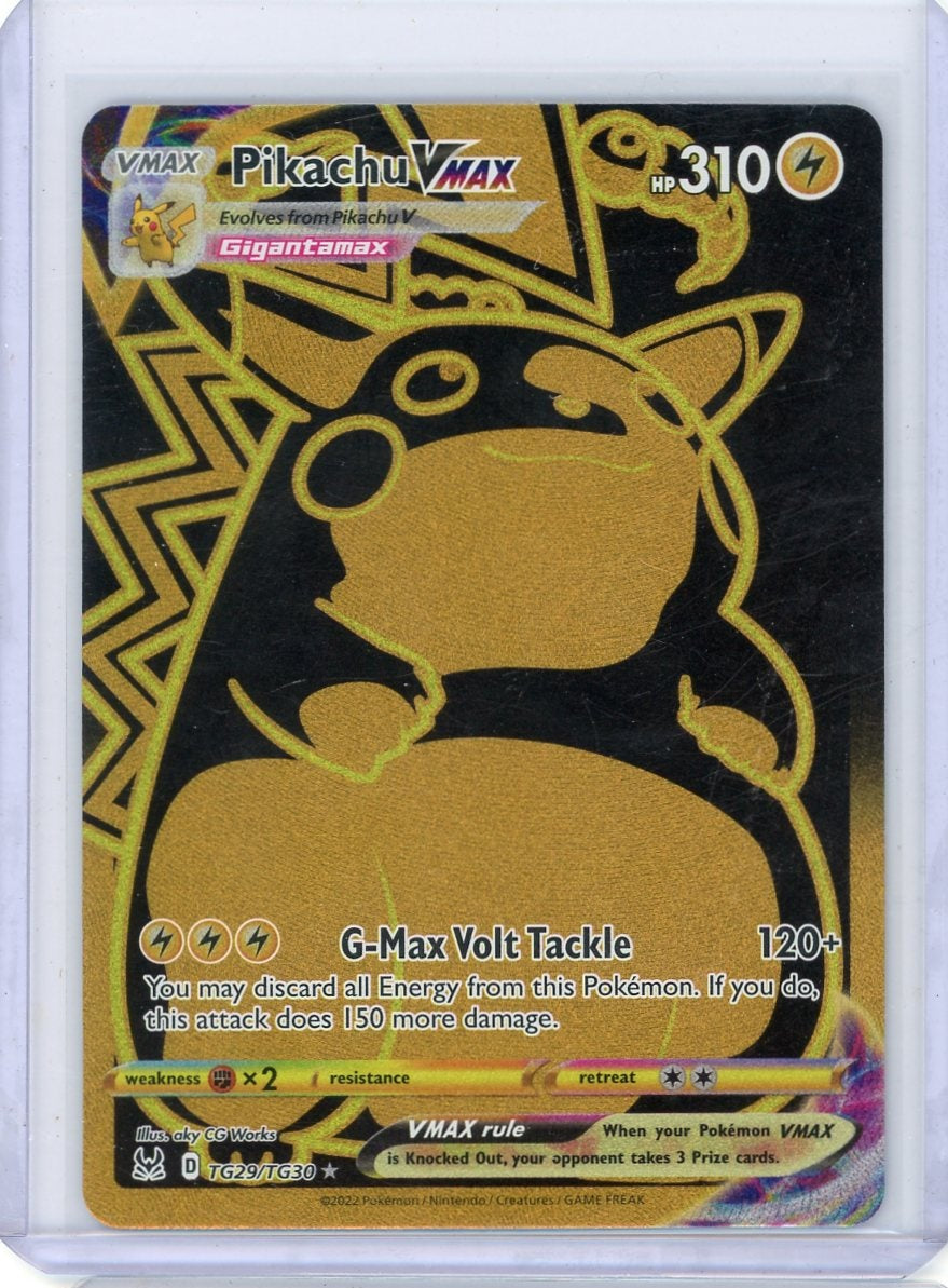 Pikachu VMAX Pokémon Lost Origin Trainer Gallery Black/Gold rare holo #TG29/TG30