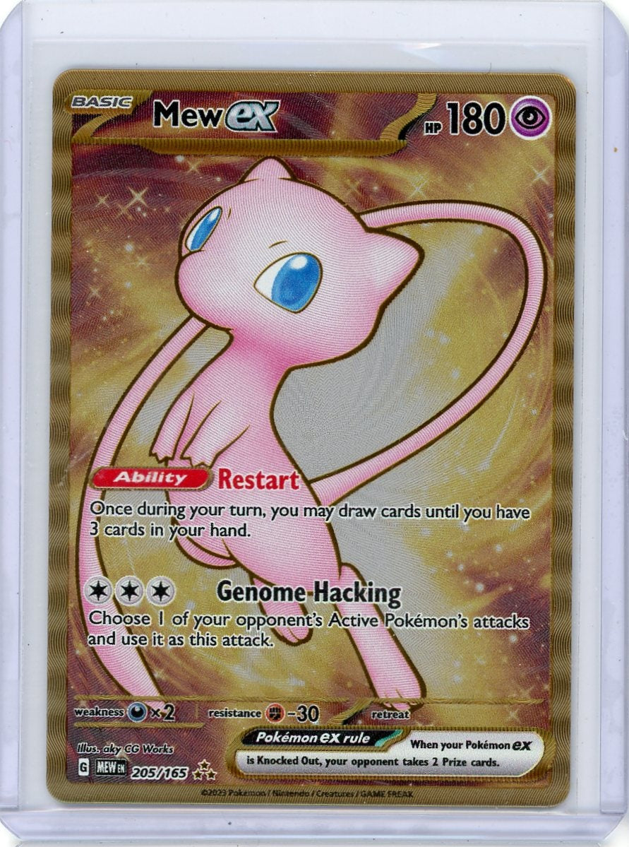 Mew ex Pokémon Gold Metal Card Black Star Promo #205/165