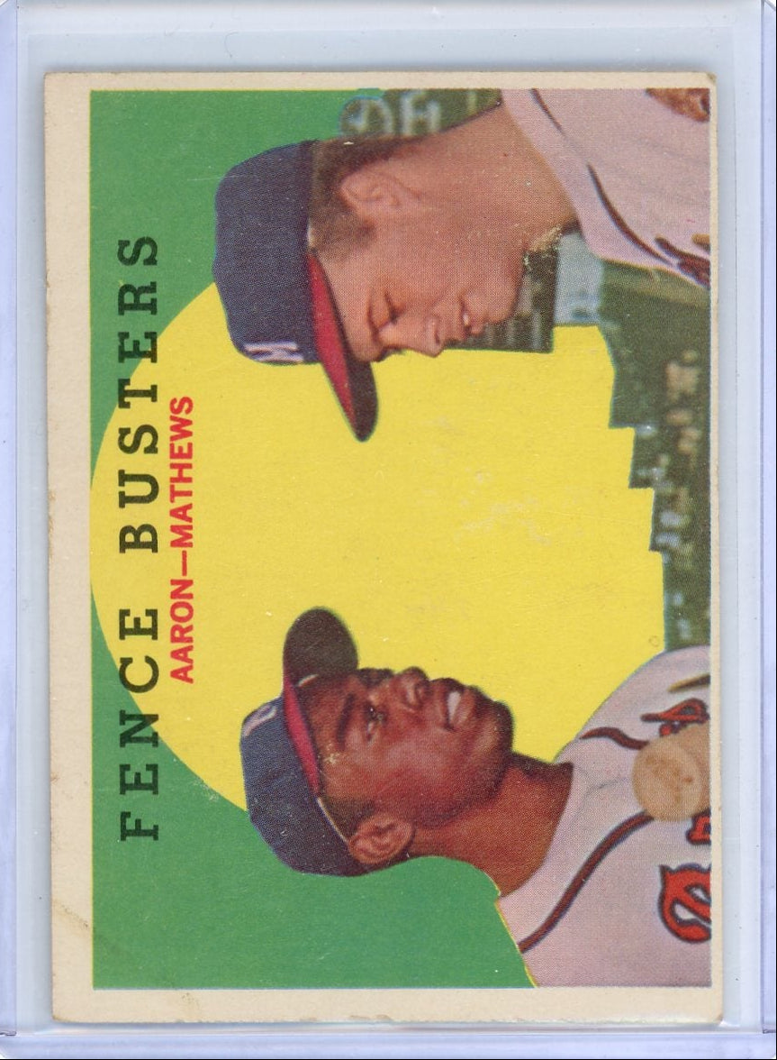 Hank Aaron / Ed Mathews 1959 Topps Fence Busters (2)