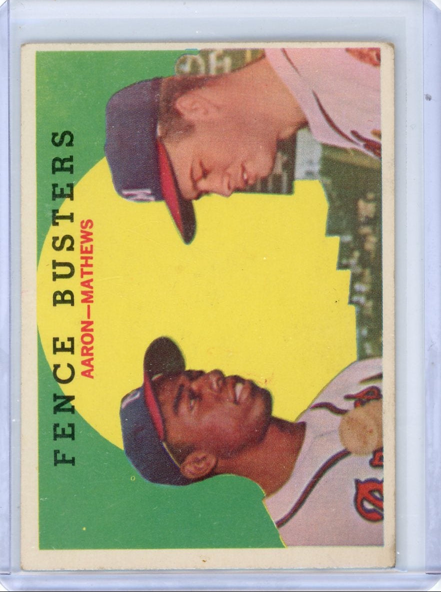 Hank Aaron / Ed Mathews 1959 Topps Fence Busters (1)
