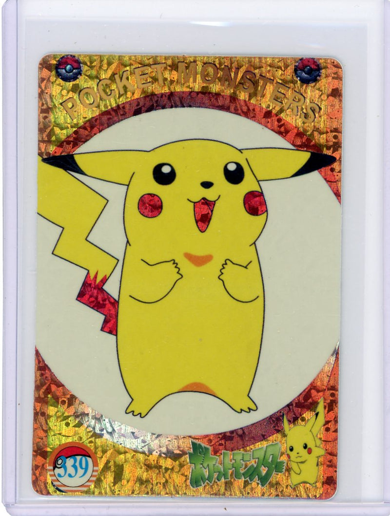 Pikachu Pocket Monsters (Pokémon) gold foil vending machine sticker 