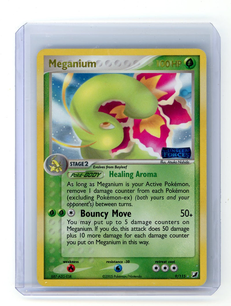 Meganium reverse foil 2005 Pokemon EX Unseen Forces rare holo 9/115