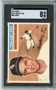 Nellie Fox 1956 Topps Gray Back #118 SGC 8