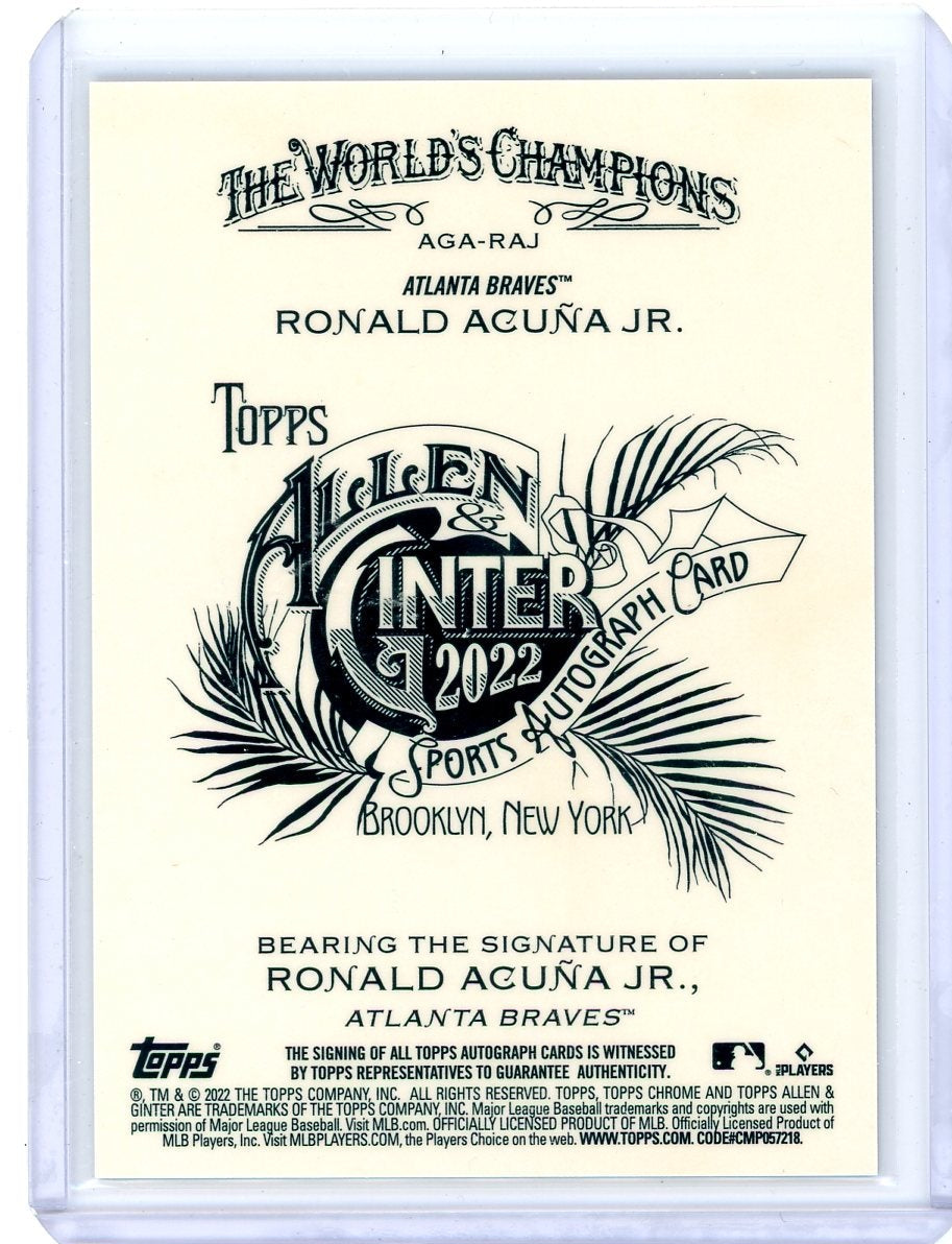 Ronald Acuna Jr. 2022 Topps Allen & Ginter Chrome autograph refractor