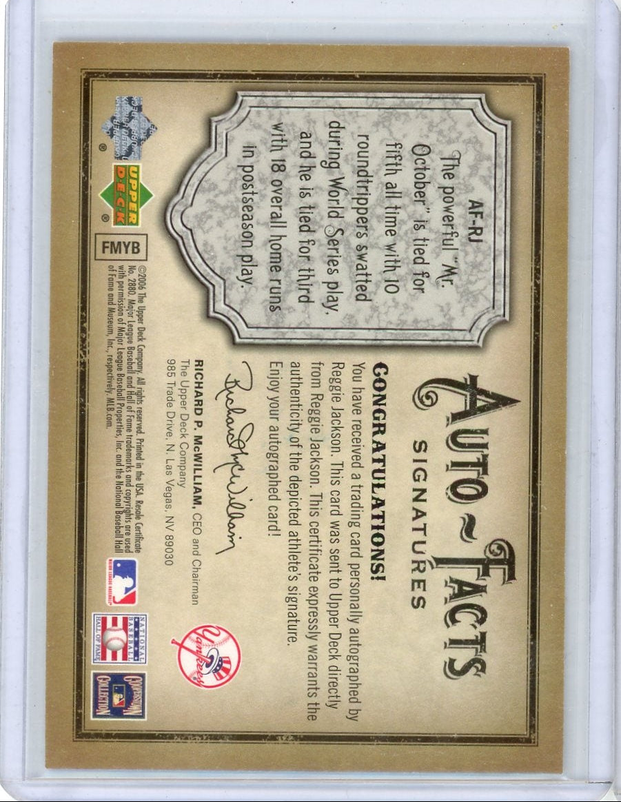 Reggie Jackson 2006 Upper Deck Artifacts Auto-Facts Signatures #'d 043/200