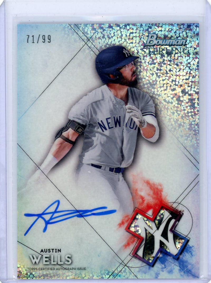 Austin Wells 2021 Bowman Sterling speckle autograph 