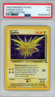 Zapdos Fossil Holo PSA 5 #15/62