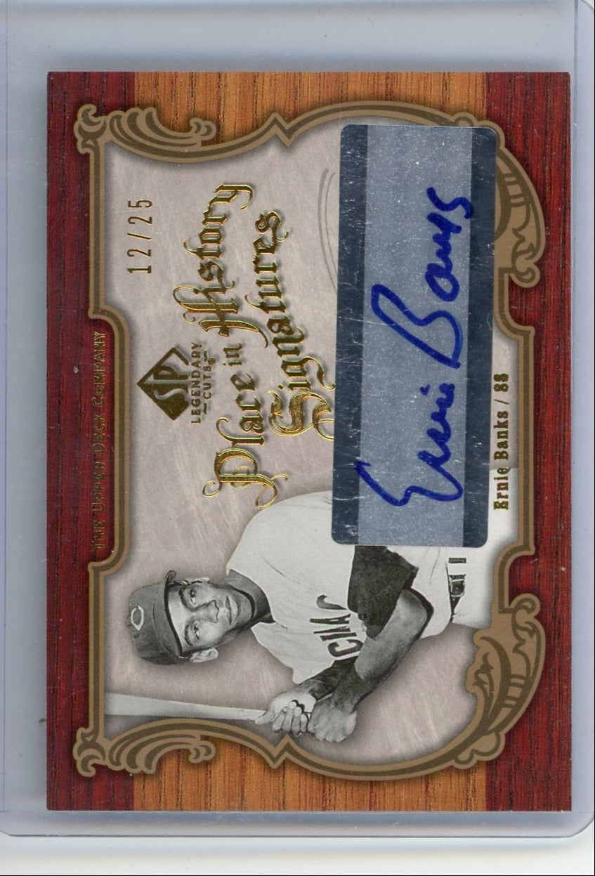 Ernie Banks 2006 Upper Place In History Signatures #'d 12/25