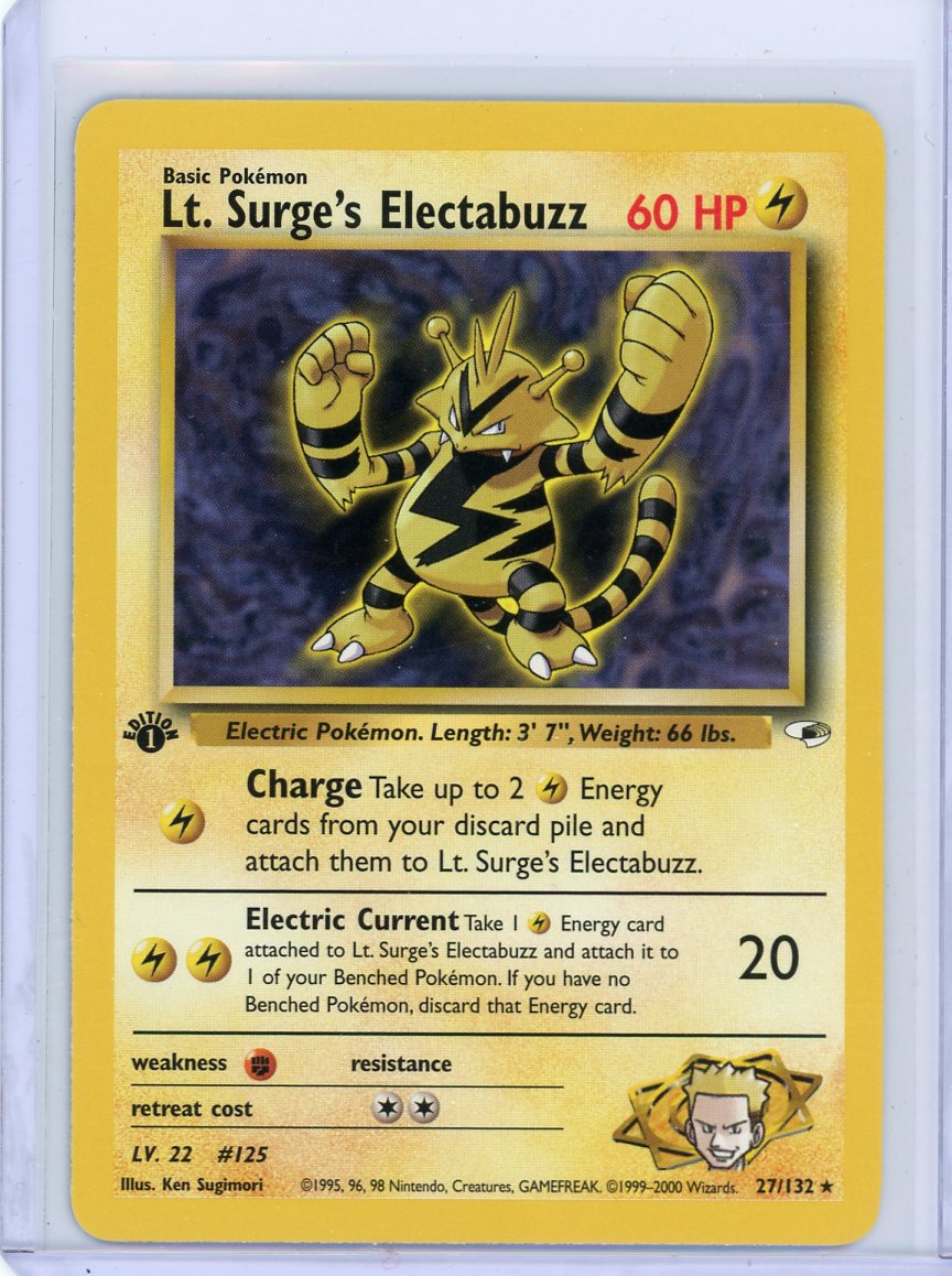 Lt. Surge's Electabuzz 2000 Pokemon Gym Heroes 1st Edition non-holo #27/132