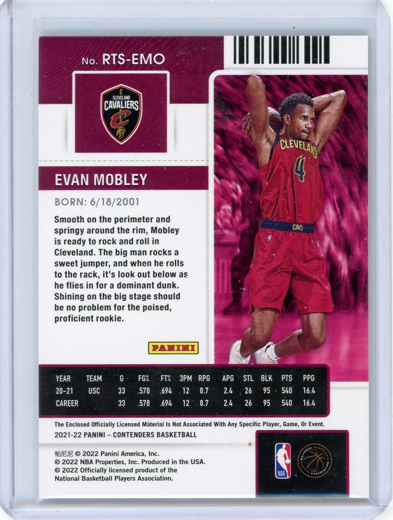 Evan Mobley 2021-22 Panini Contenders Rookie Ticket jersey relic rc