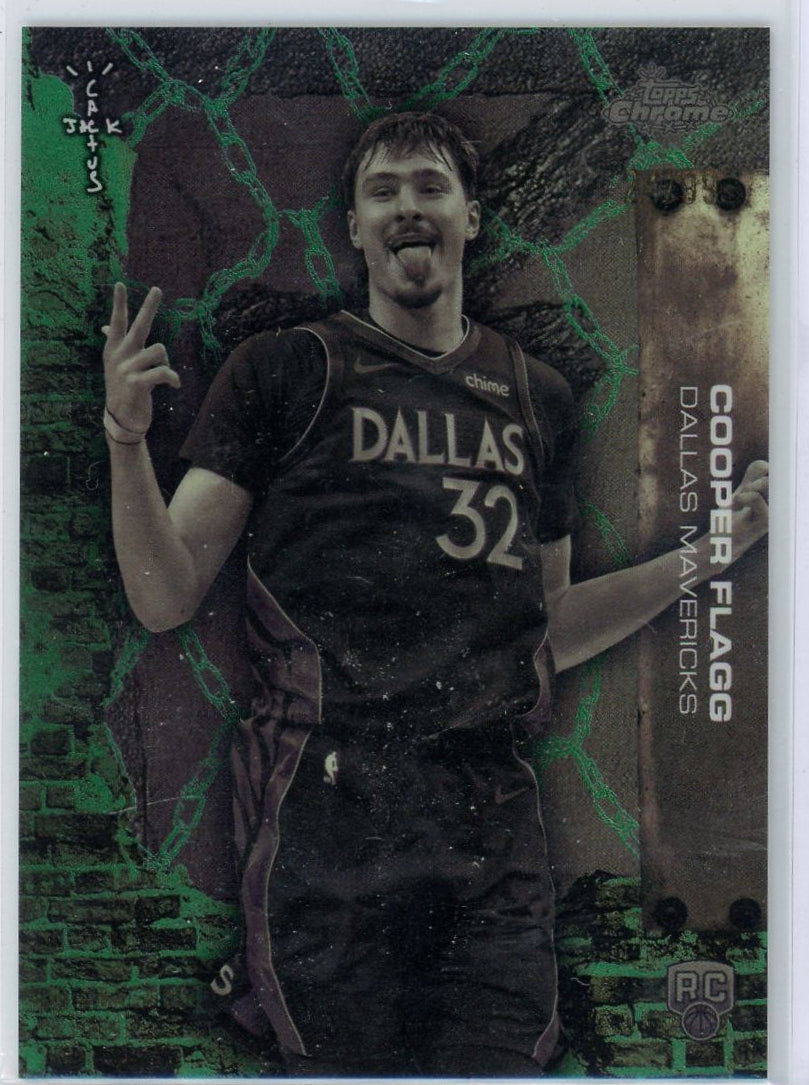 Cooper Flagg 2025-26 Topps Chrome X Cactus Jack Green Refractor #'d 24/99 RC