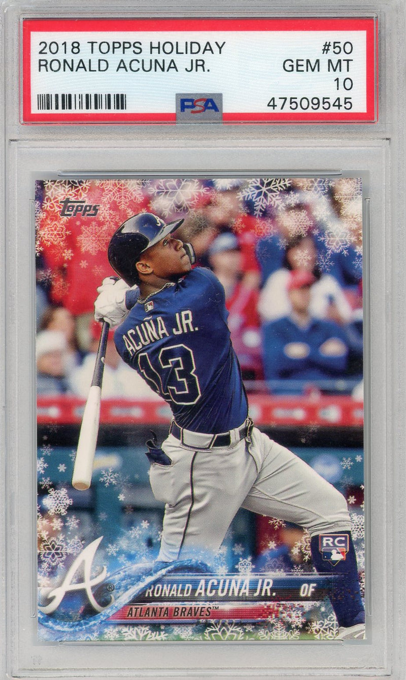 Ronald Acuna Jr. 2018 Topps Holiday rookie card PSA 10