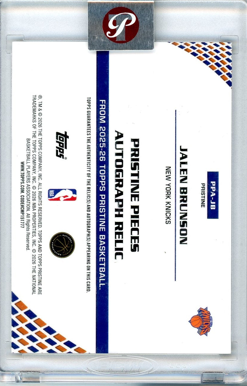 Jalen Brunson 2025-26 Pristine Basketball Patch Autograph #'d 50/50