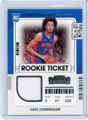 Cade Cunningham 2021-22 Panini Contenders Rookie Ticket jersey relic rc