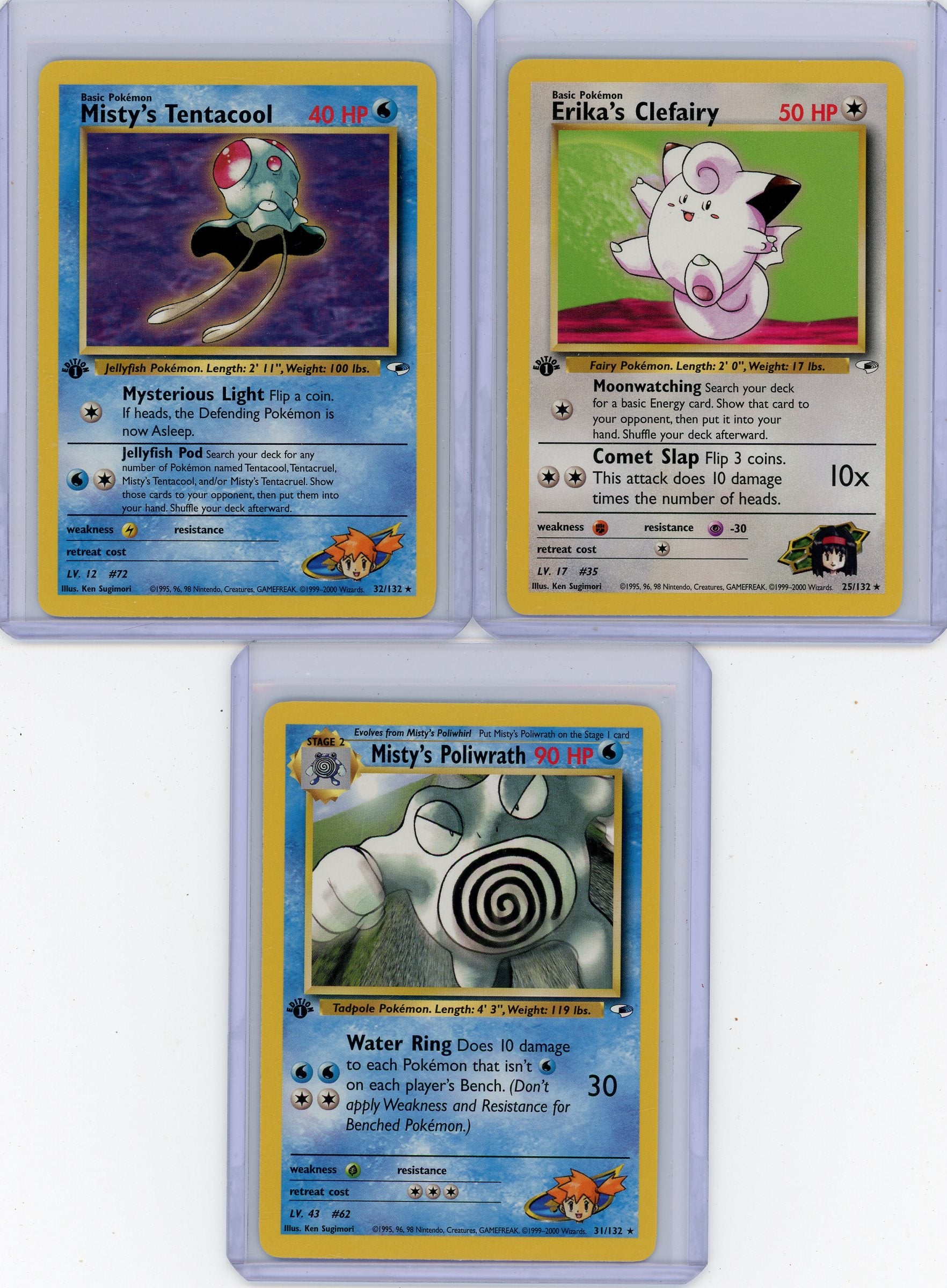 2000 Pokemon Gym Heroes 1st Edition non-holo 7-card lot