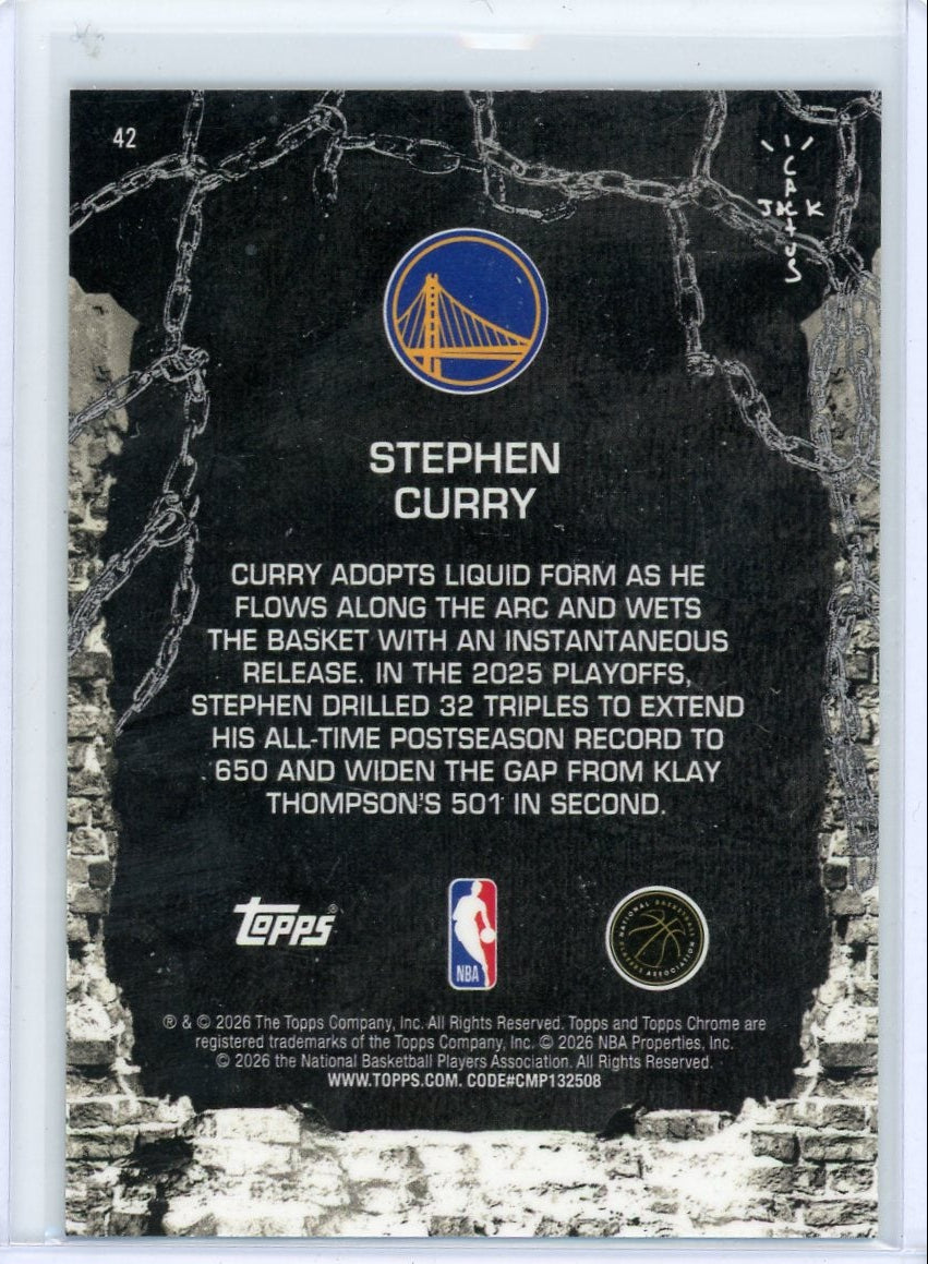 Stephen Curry 2025-26 Topps Chrome X Cactus Jack Pink Refractor #'d 043/250