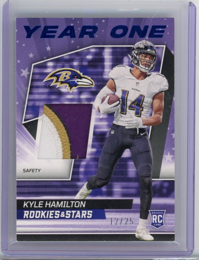 Kyle Hamilton 2022 Panini Rookies & Stars year One jersey relic rookie card 