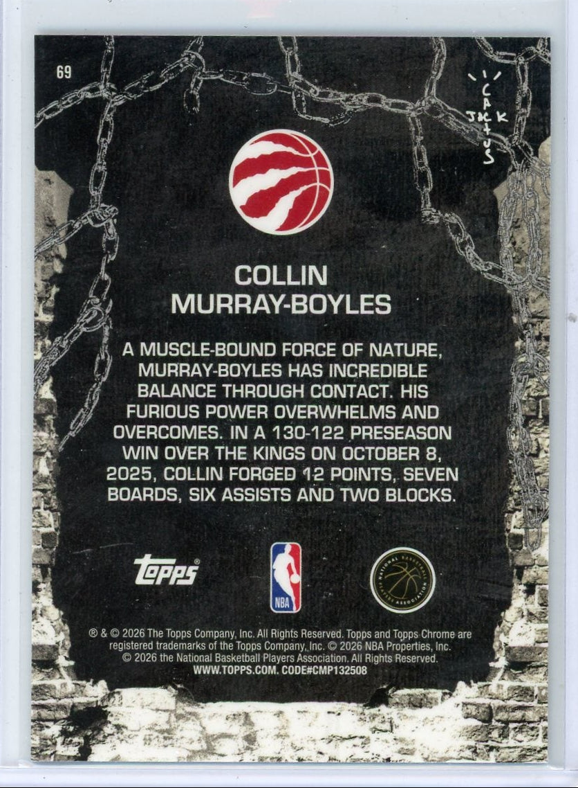 Collin Murray-Boyles 2025-26 Topps Chrome X Cactus Jack Teal Refractor RC #'d 064/199