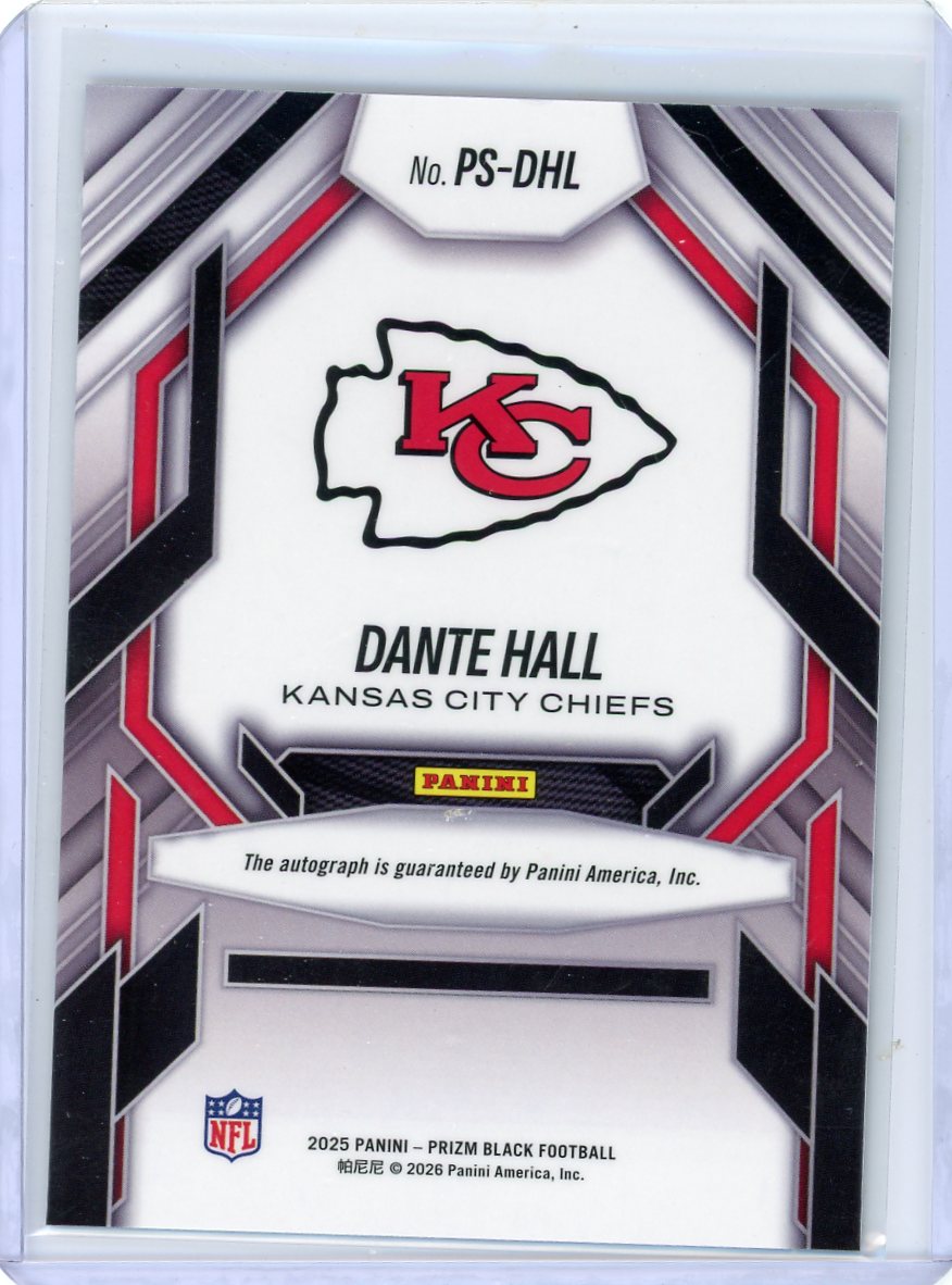 Dante Hall 2025 Panini Prizm Black Prolific Signatures Auto