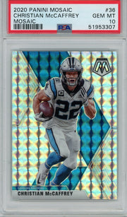 Christian McCaffrey 2020 Panini Mosaic #36 PSA 10