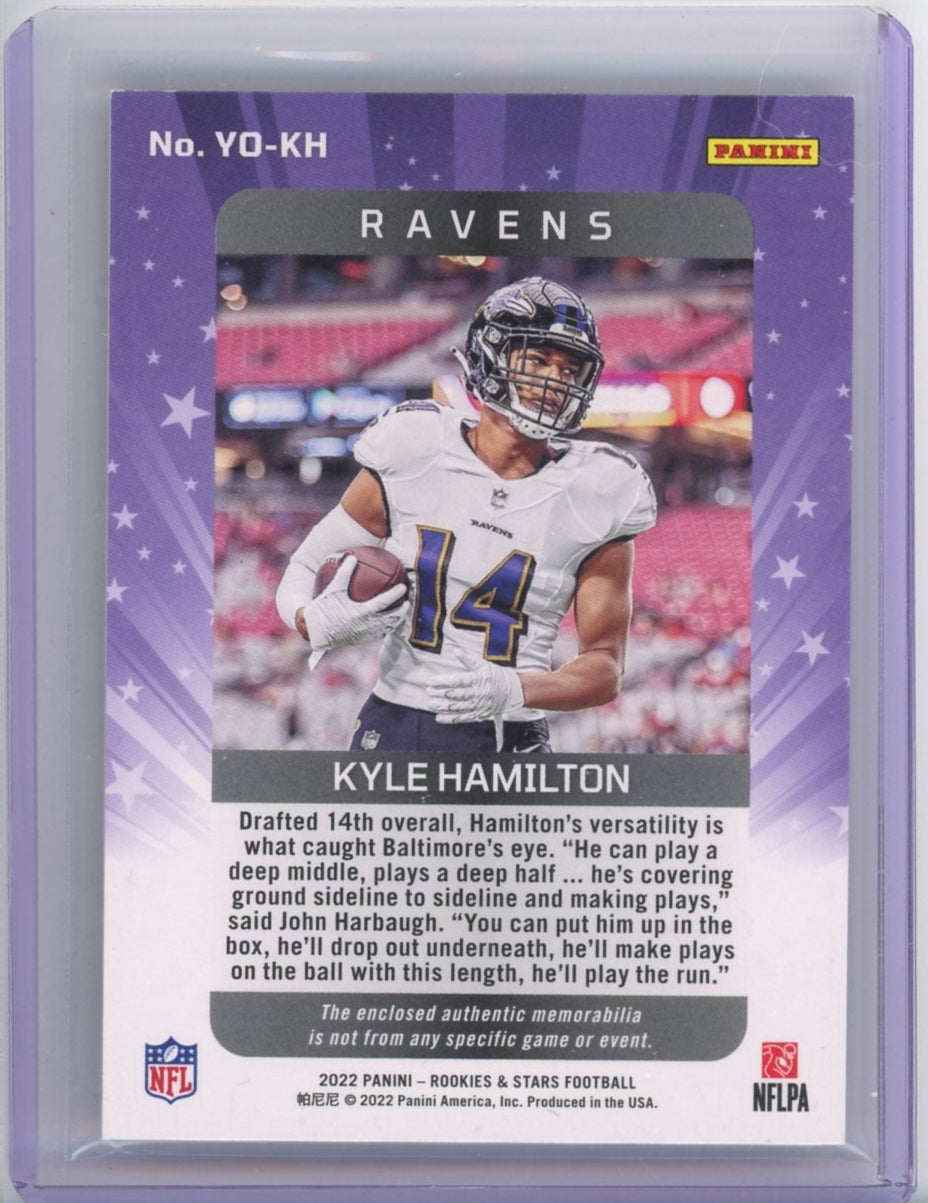 Kyle Hamilton 2022 Panini Rookies & Stars year One jersey relic rookie card #'d 12/25