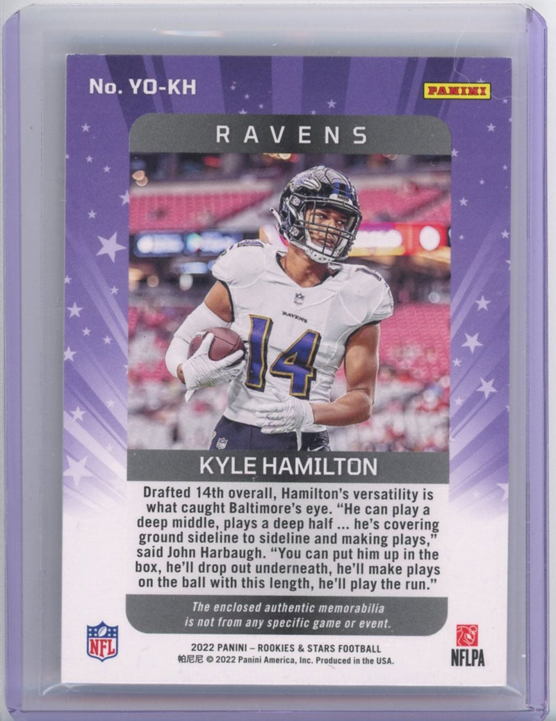 Kyle Hamilton 2022 Panini Rookies & Stars year One jersey relic rookie card 