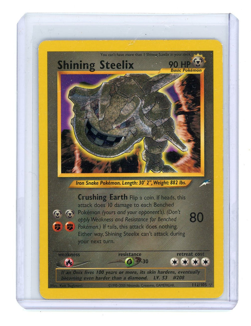 Shining Steelix 2000 Pokemon Neo Destiny Rare Holo 112105 Crease