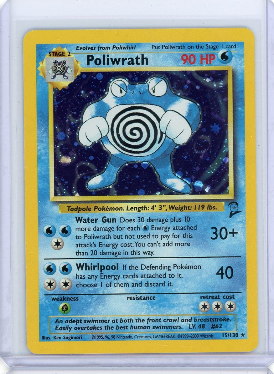 Poliwrath 2000 Pokemon Base Set 2 holo #15/130 LP/NM