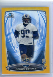 Aaron Donald 2014 Bowman Chrome gold refractor RC #'d 16/50