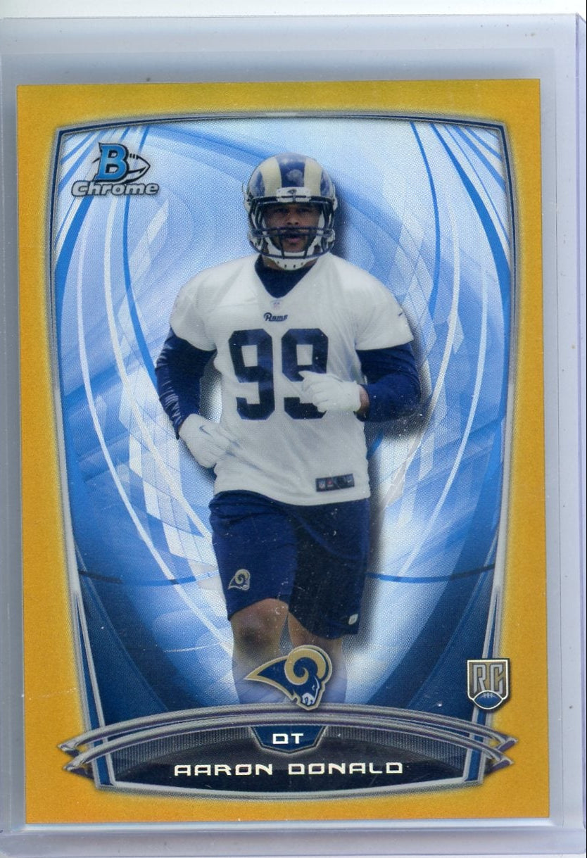 Aaron Donald 2014 Bowman Chrome gold refractor RC #'d 16/50