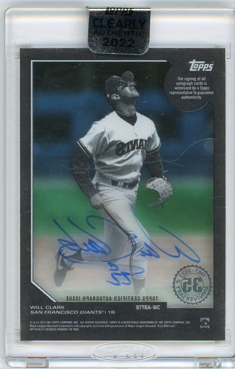 Will Clark 2022 Topps Clearly Authentic 35th Anniversary autograph