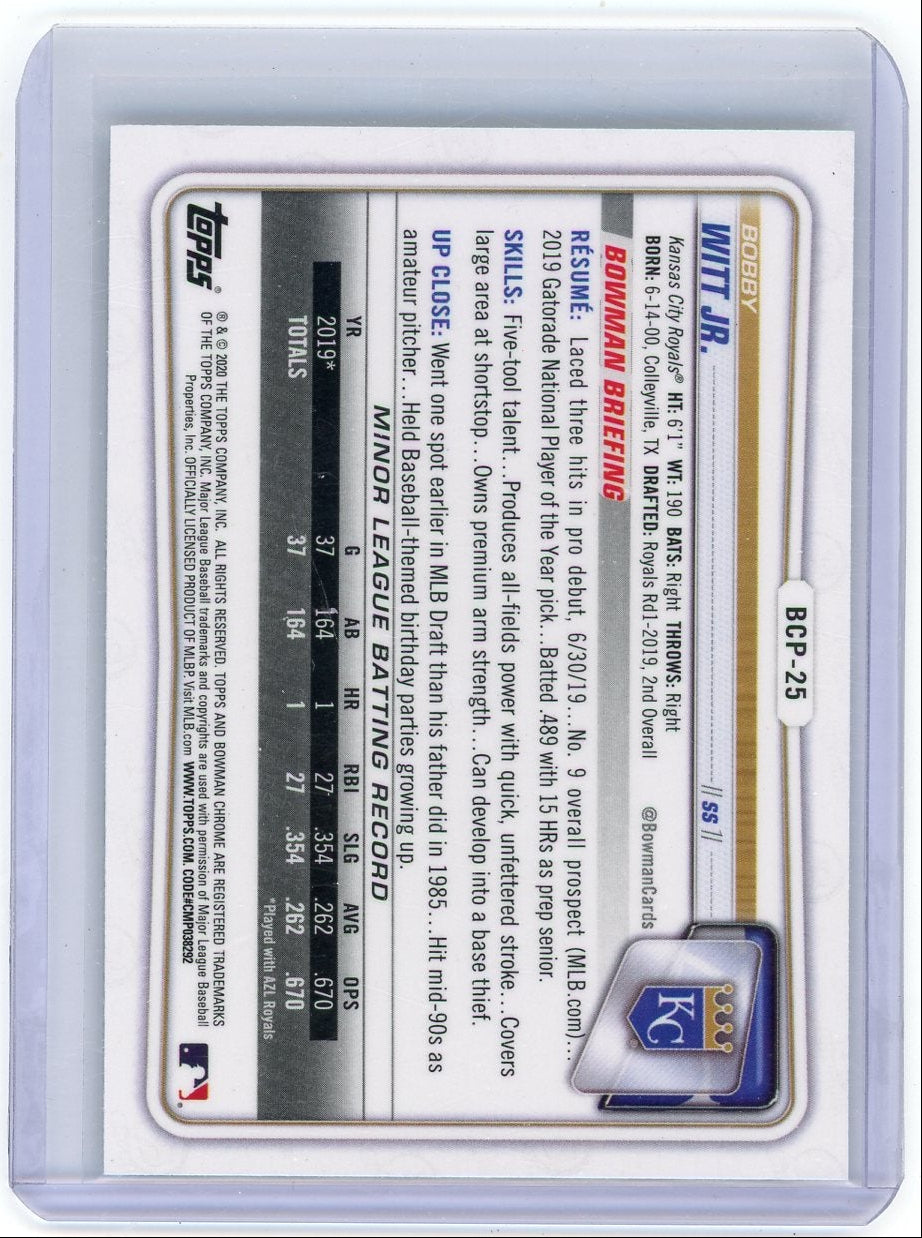 Bobby Witt Jr. 2020 1st Bowman Chrome