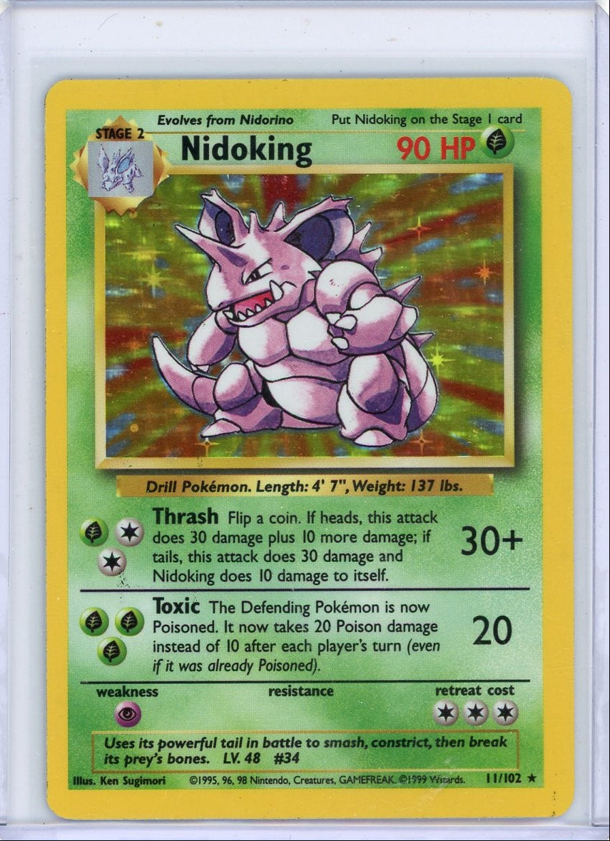 Nidoking 1999 Pokemon Base Set holo #11/102 HP
