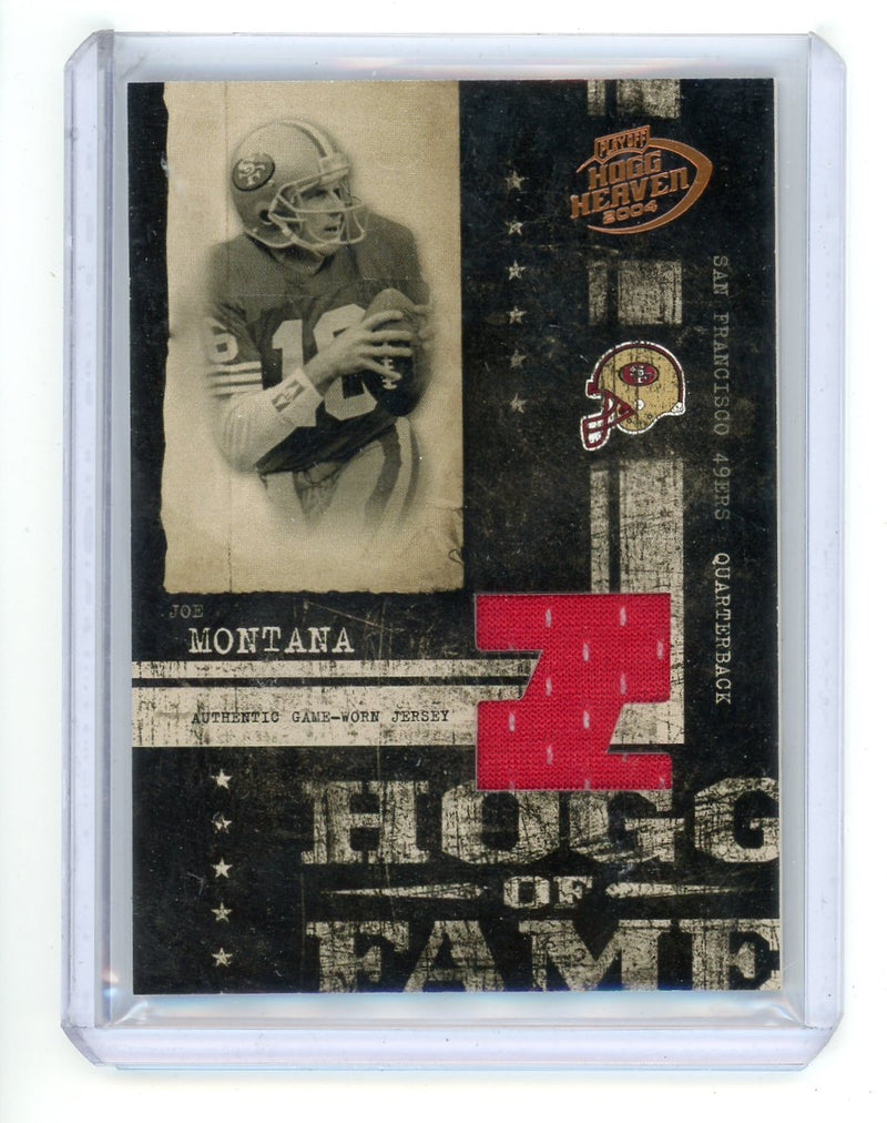 Joe Montana 2004 Playoff Hogg Heaven Hogg of Fame Game Used Patch 