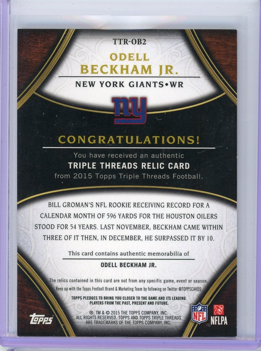 Odell Beckham Jr. 2015 Topps Triple Threads relic #'d 34/36