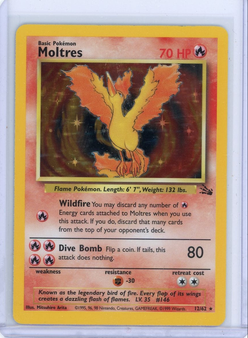 Moltres 1999 Pokemon Fossil holo #12/62 MP