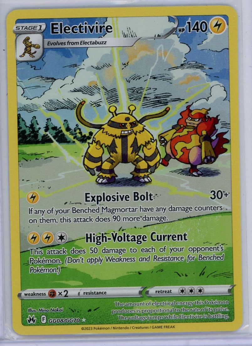 Electivire Pokémon Crown Zenith Galarian Gallery Full-Art #GG08/GG70