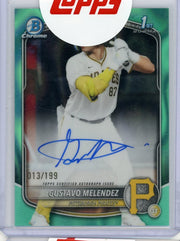 Gustavo Melendez 1st Bowman Chrome Aqua Lava Refractor Autograph #'d 013/199