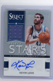 Kevin Love 2012-13 Panini Select Stars autograph relic #'d 14/49