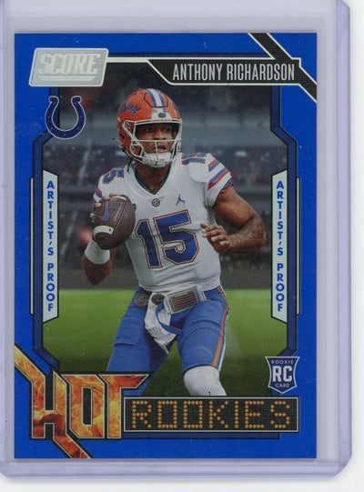 Anthony Richardson 2023 Panini Score Hot Rookies blue foil rookie card #'d 02/35