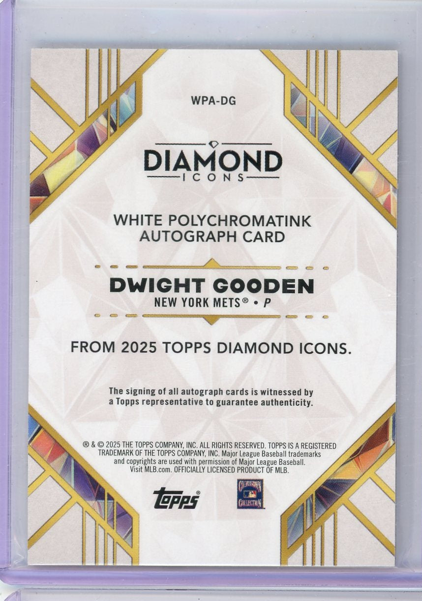 Dwight Gooden 2025 Topps Diamond Icons autograph #'d 01/15