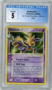 Alakazam Gold Star Pokémon Crystal Guardians Ultra Rare #99/100 CGC 5