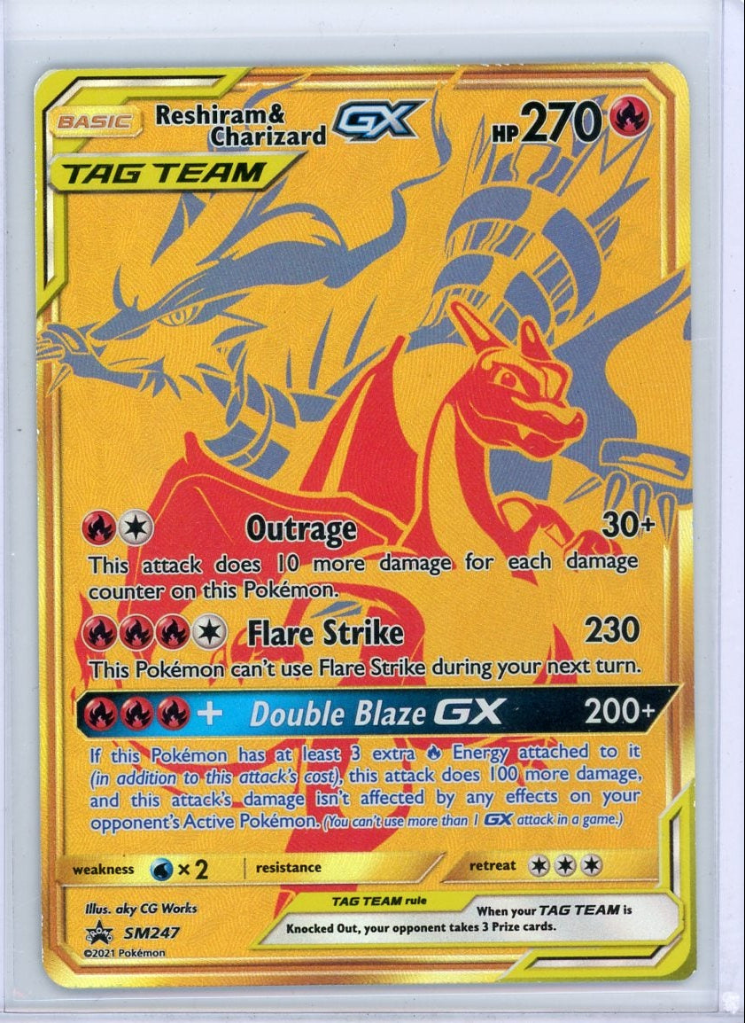 Reshiram & Charizard GX Pokémon Black Star Promo #SM247