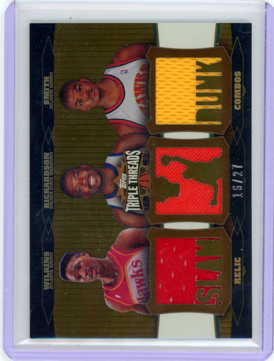 D. Wilkins/J. Richardson/J. Smith 2007 Topps Triple Threads Slam Dunk triple relic #'d 16/27