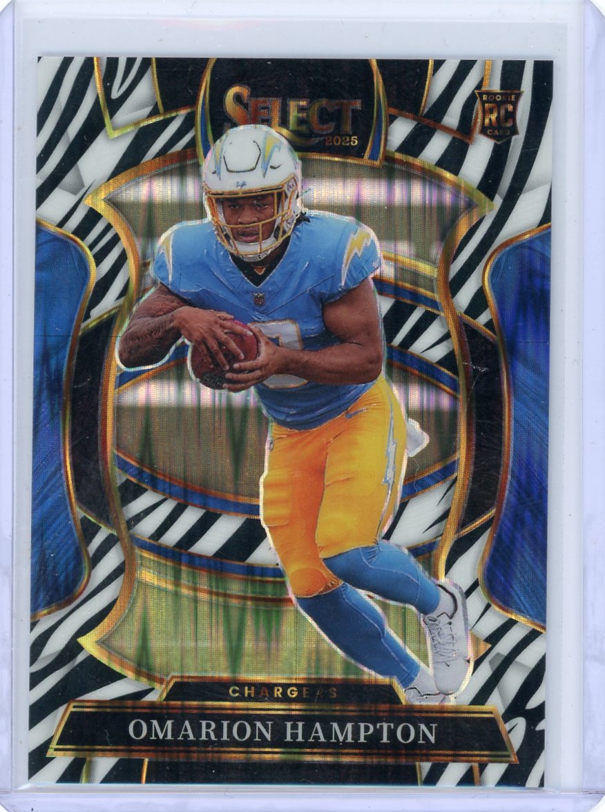 Zebra Select Rookie Omarion Hampton 2024 Panini Select Zebra prizm rookie card #2 – Piece ...