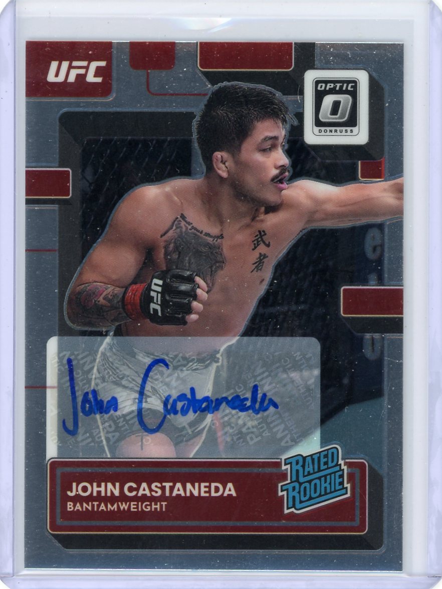 John Castaneda 2023 Panini Donruss Optic autograph rookie card