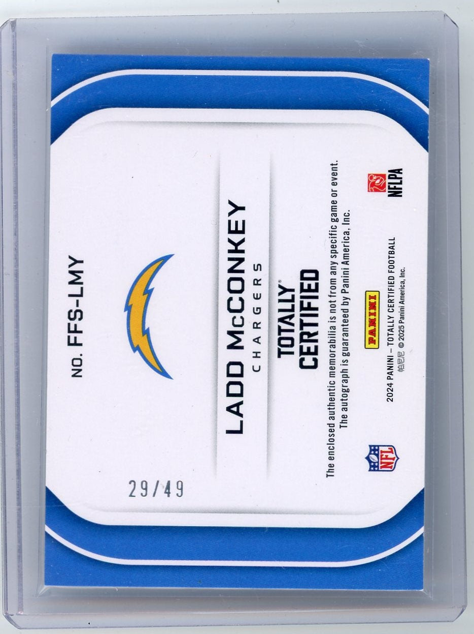 Ladd McConkey 2024 Panini Totally Certified Freshman Fabric RPA #'d 29/49