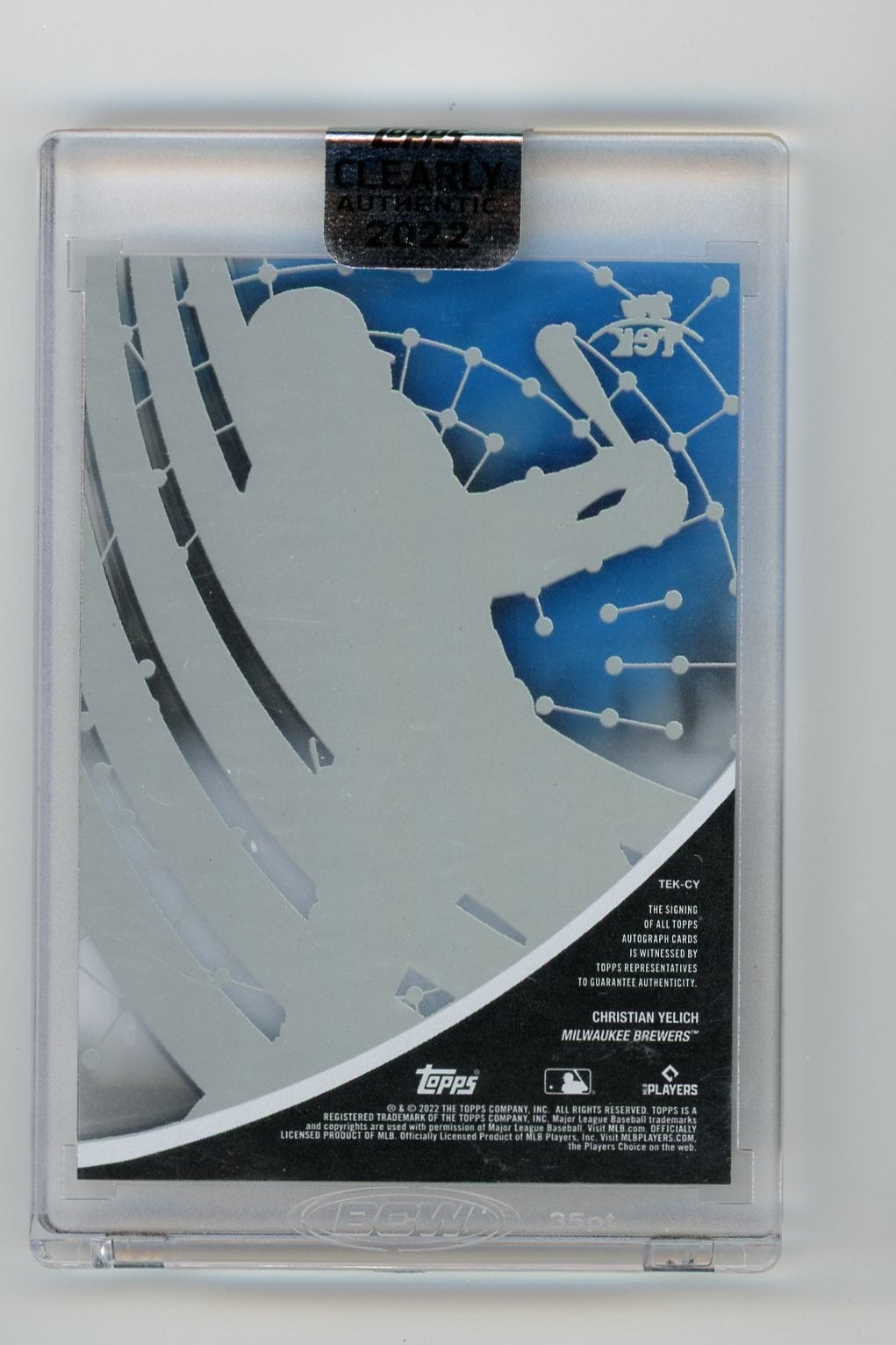 Christian Yelich 2022 Topps Clearly Authentic 2022 Topps Hi-Tek autograph #'d 04/25