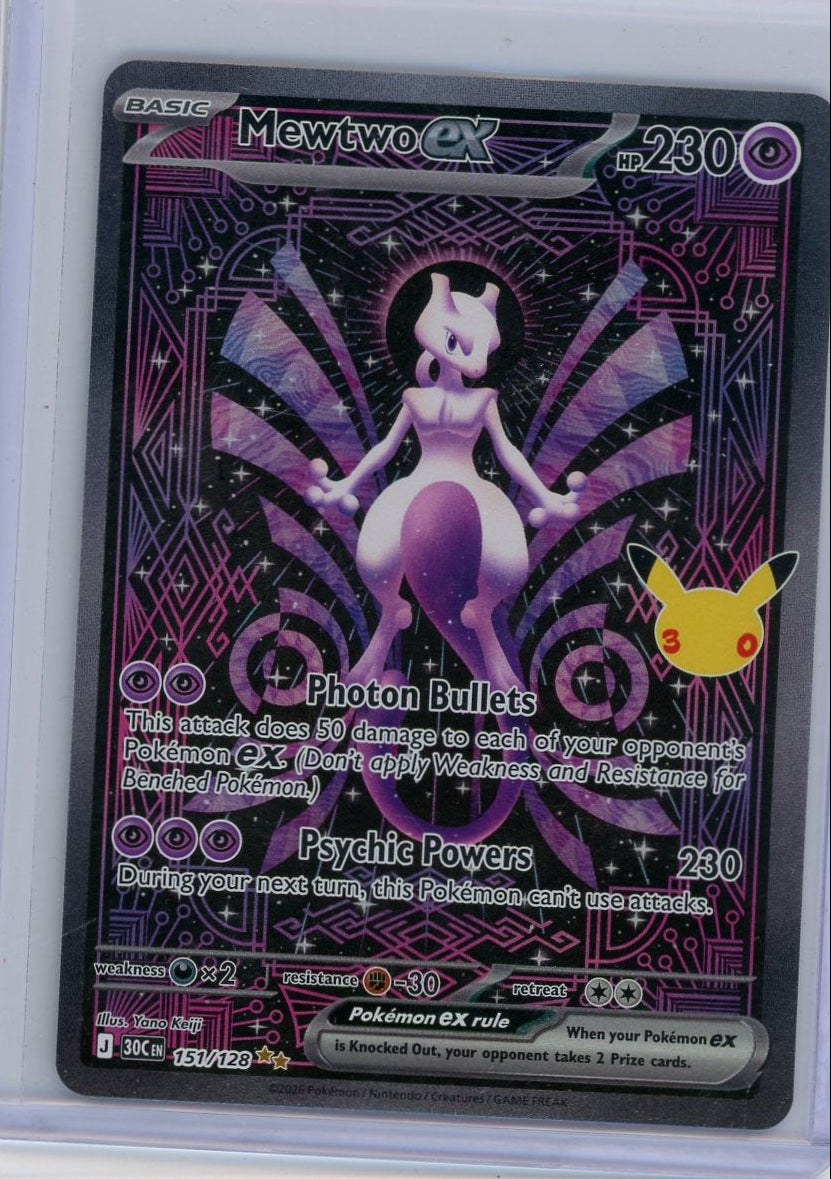 Mewtwo ex Pokémon 30th Anniversary Special Illustration Rare #151/128