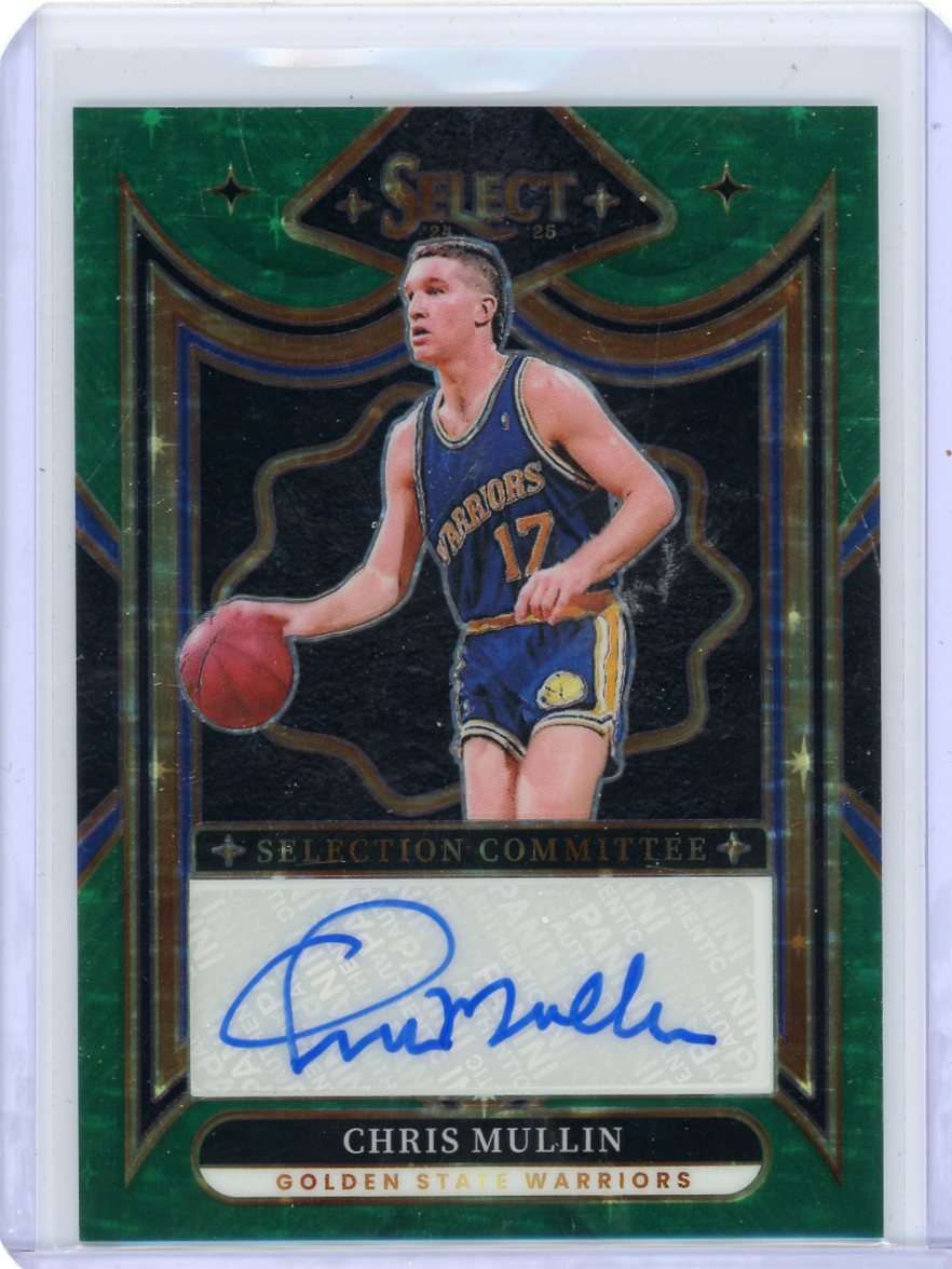 Chris Mullin 2024-25 Panini Select Selection Committee Autograph Green Prizm #'d 34/49